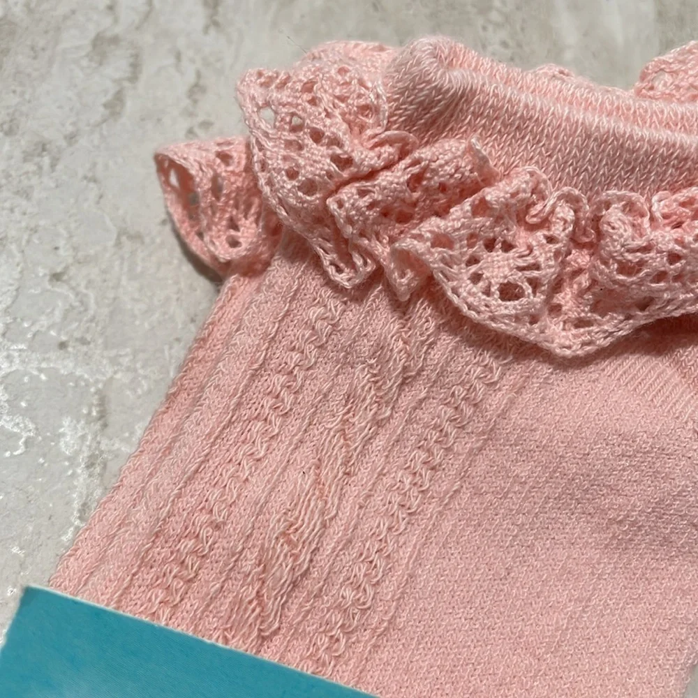 NWT EKMEN Socks 2 Pairs Of Ruffle Socks Toddler Girl *6/7